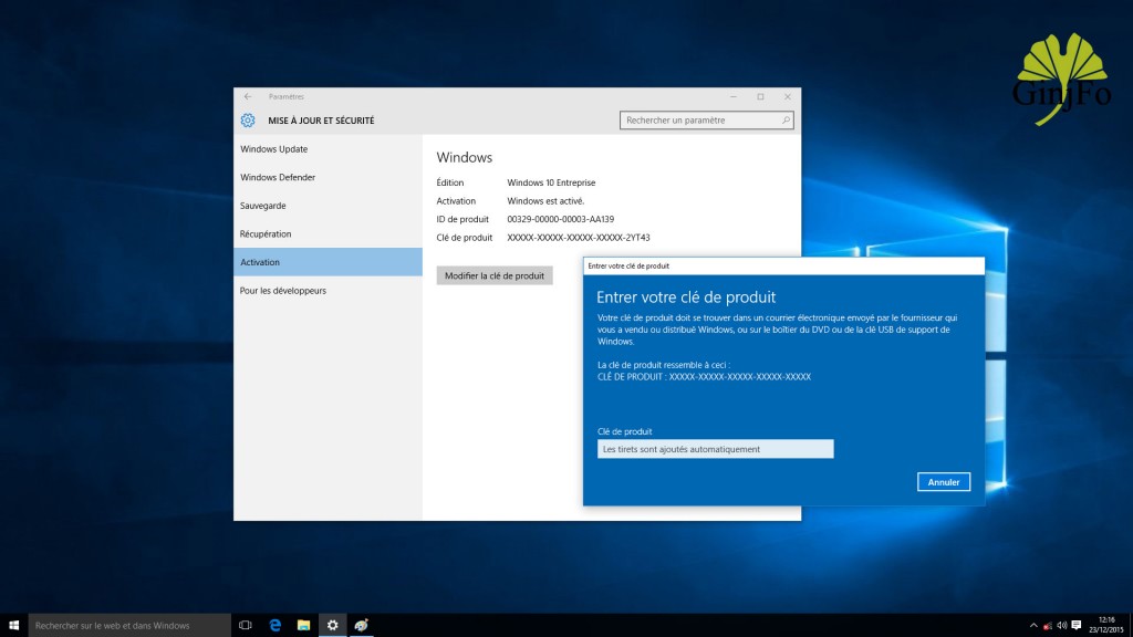 Windows 10 v1511 - Mise à niveau vers la version Pro