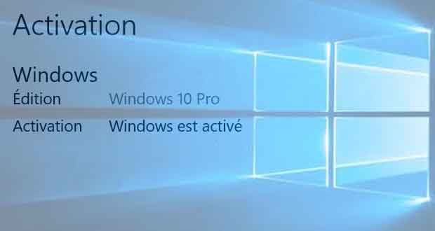 Windows 10 PrWindows 10 Professionnel â Activation