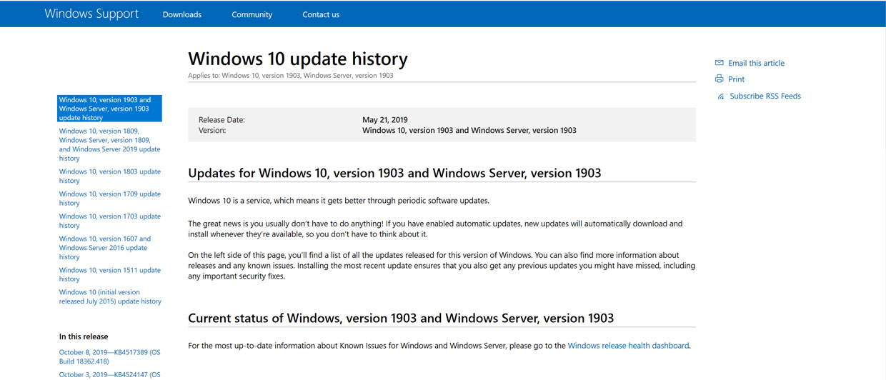Windows 10, comment télécharger manuellement une mise à jour cumulative ? -  GinjFo