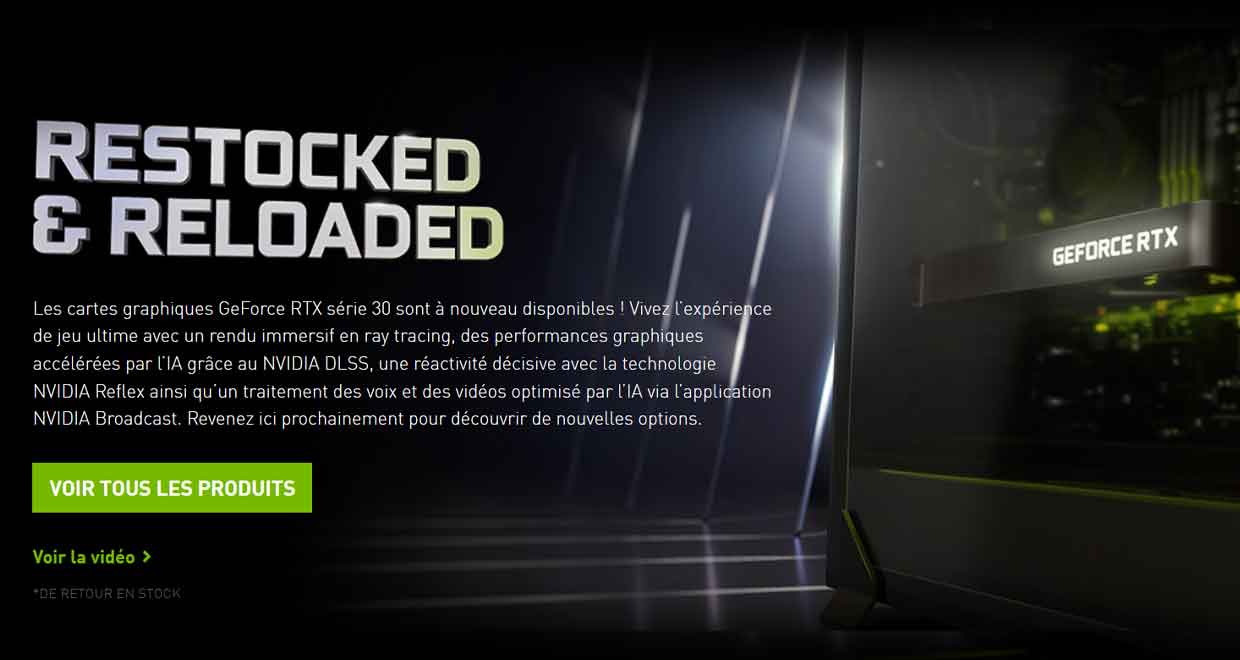 GeForce RTX 30 series, Nvidia centralise les meilleures offres sur une page dédiée