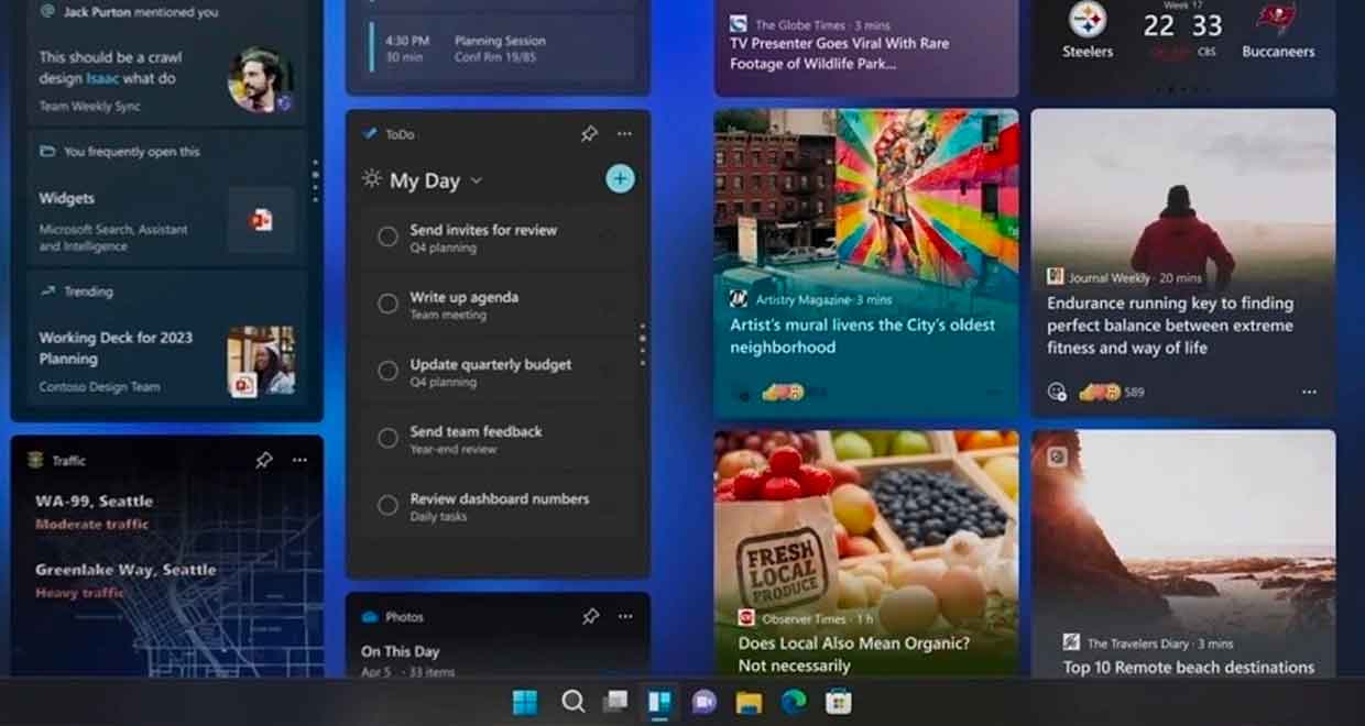 Windows 11 e Widgets, Microsoft promete desempenho, conteúdo de terceiros e modo de tela cheia