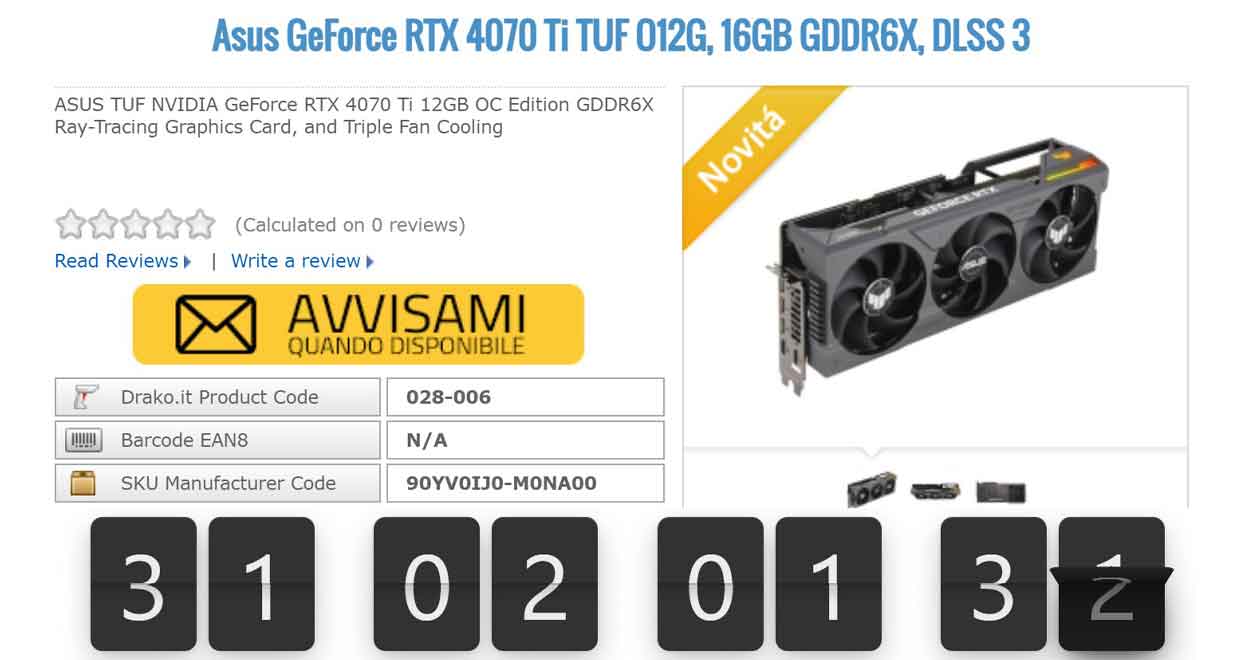 TUF Gaming GeForce RTX 4070 Ti 12 Go OC Edition