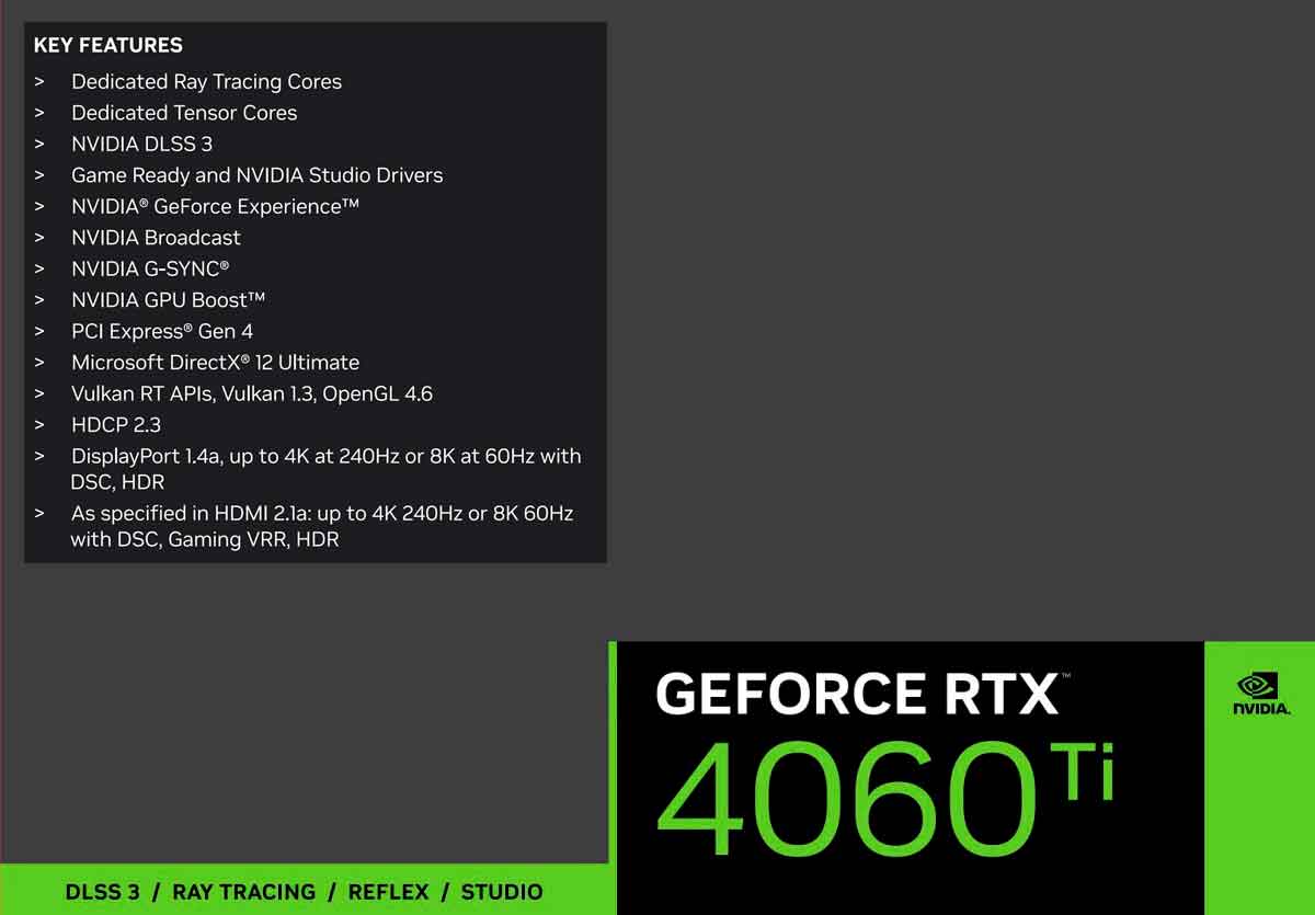 Nvidia GeForce RTX 4060 Ti avec deux configurations de VRAM
