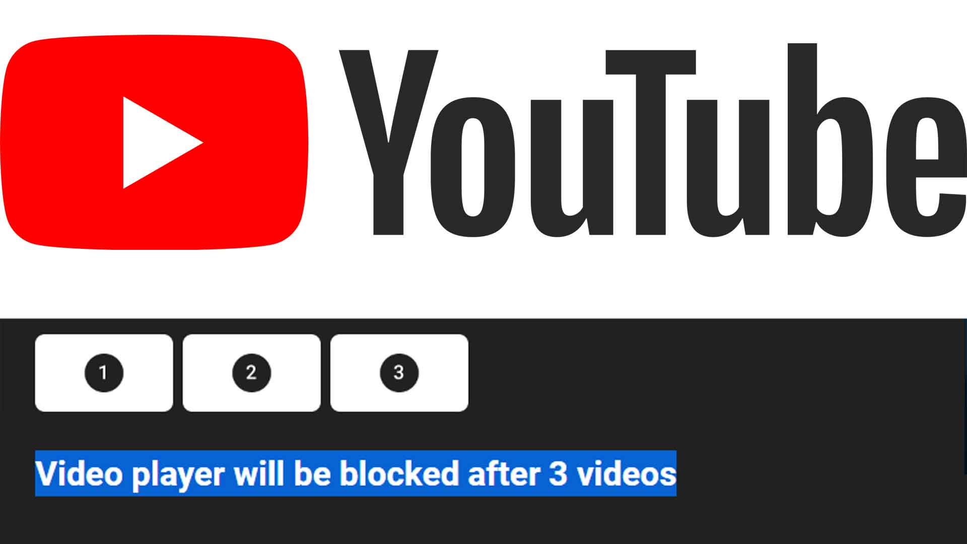 Youtube - Message suite à la détection d'un bloqueur de publicité