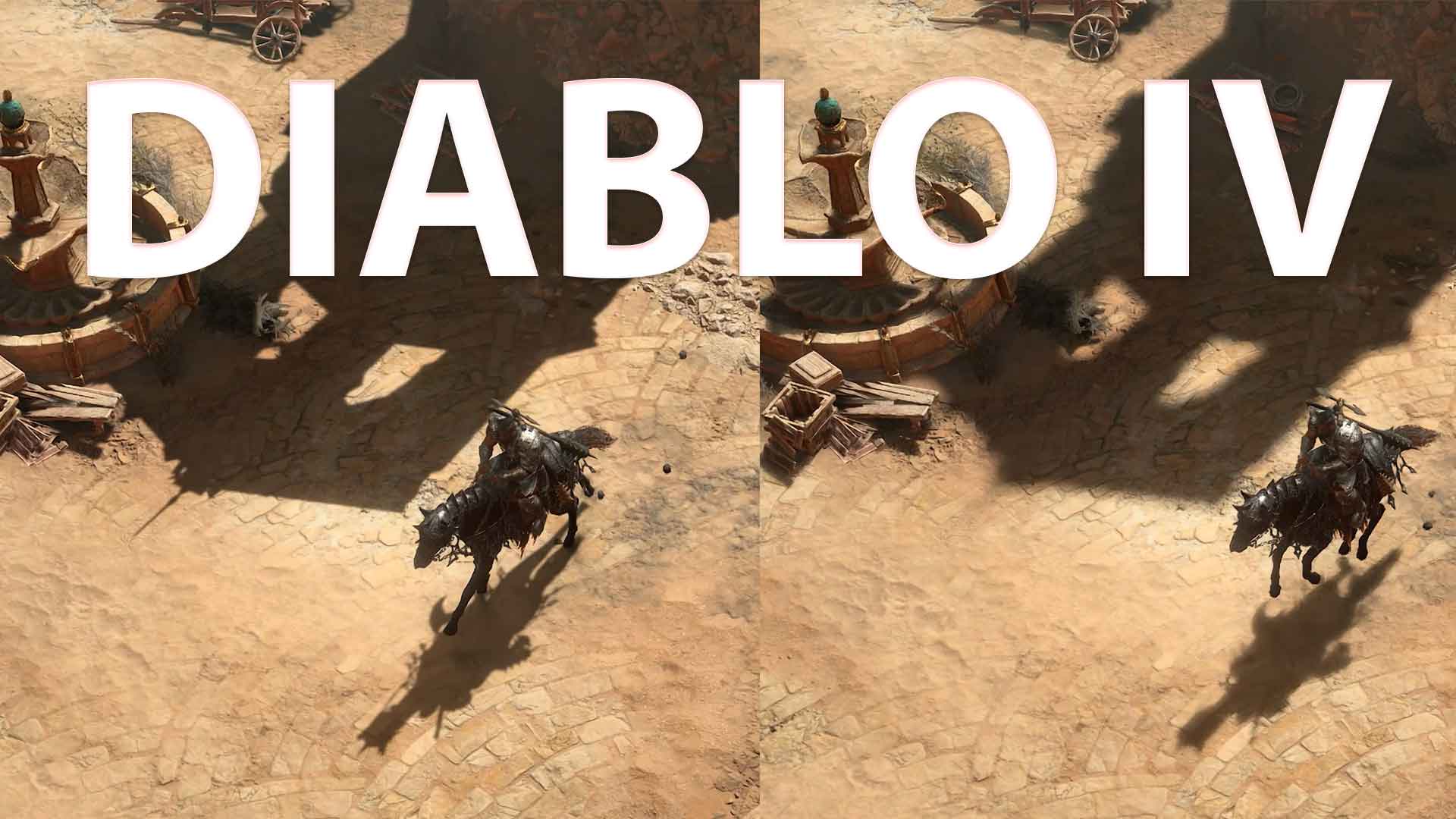 Diablo IV : Sur la gauche, le Ray Tracing est désactivé. Sur la droite, le lRay Tracing est activé