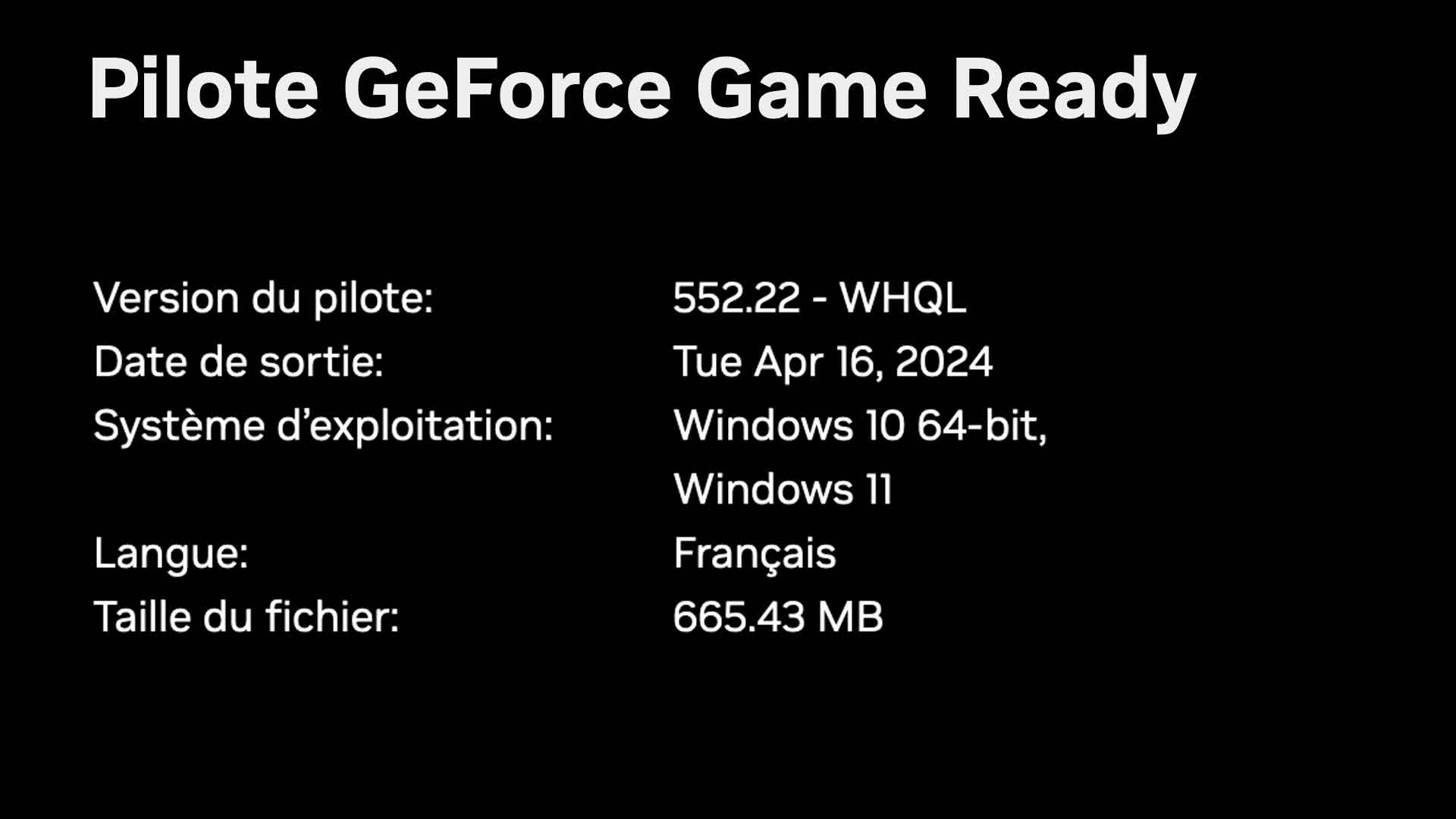 Pilotes graphiques GeForce 552.22 WHQL Game Ready de Nvidia