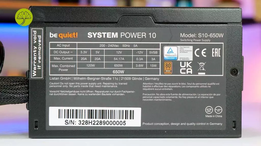 BE QUIET PC Netzteil System Power 10, 450W, ATX 2.52, 80 PLUS